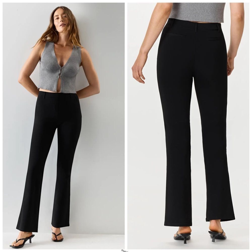 Quince Black Boot Cut Flare Pants High-Rise - Picture 2 of 14